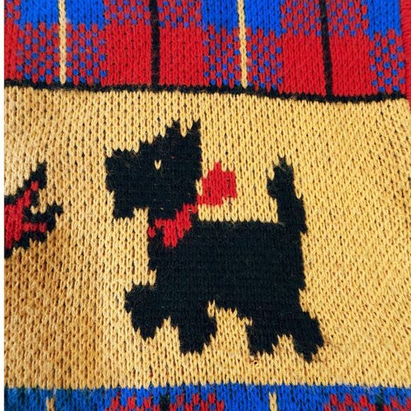 VTG Gitano Knit Plaid Scottie Dog Pullover Sweater Grandma Core SZ Small Medium - Picture 15 of 15